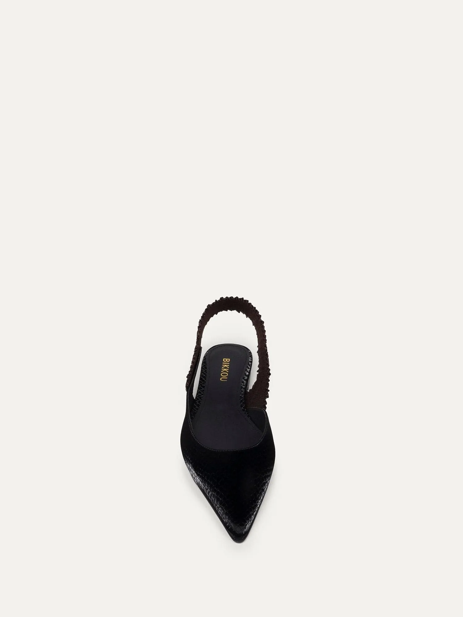 11:30am Sunday Brunch Vegan Leather Slingback Flats | Black