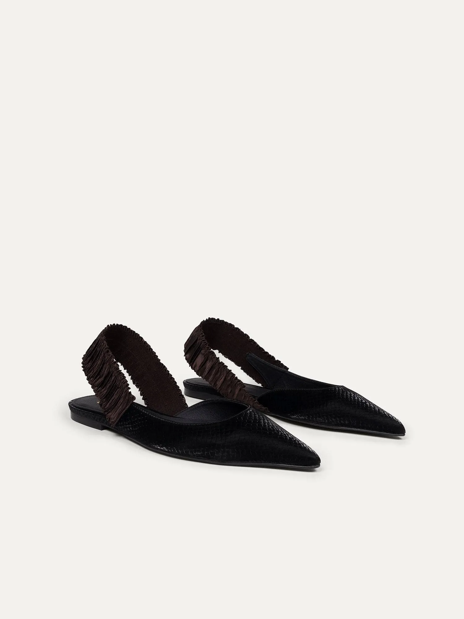 11:30am Sunday Brunch Vegan Leather Slingback Flats | Black