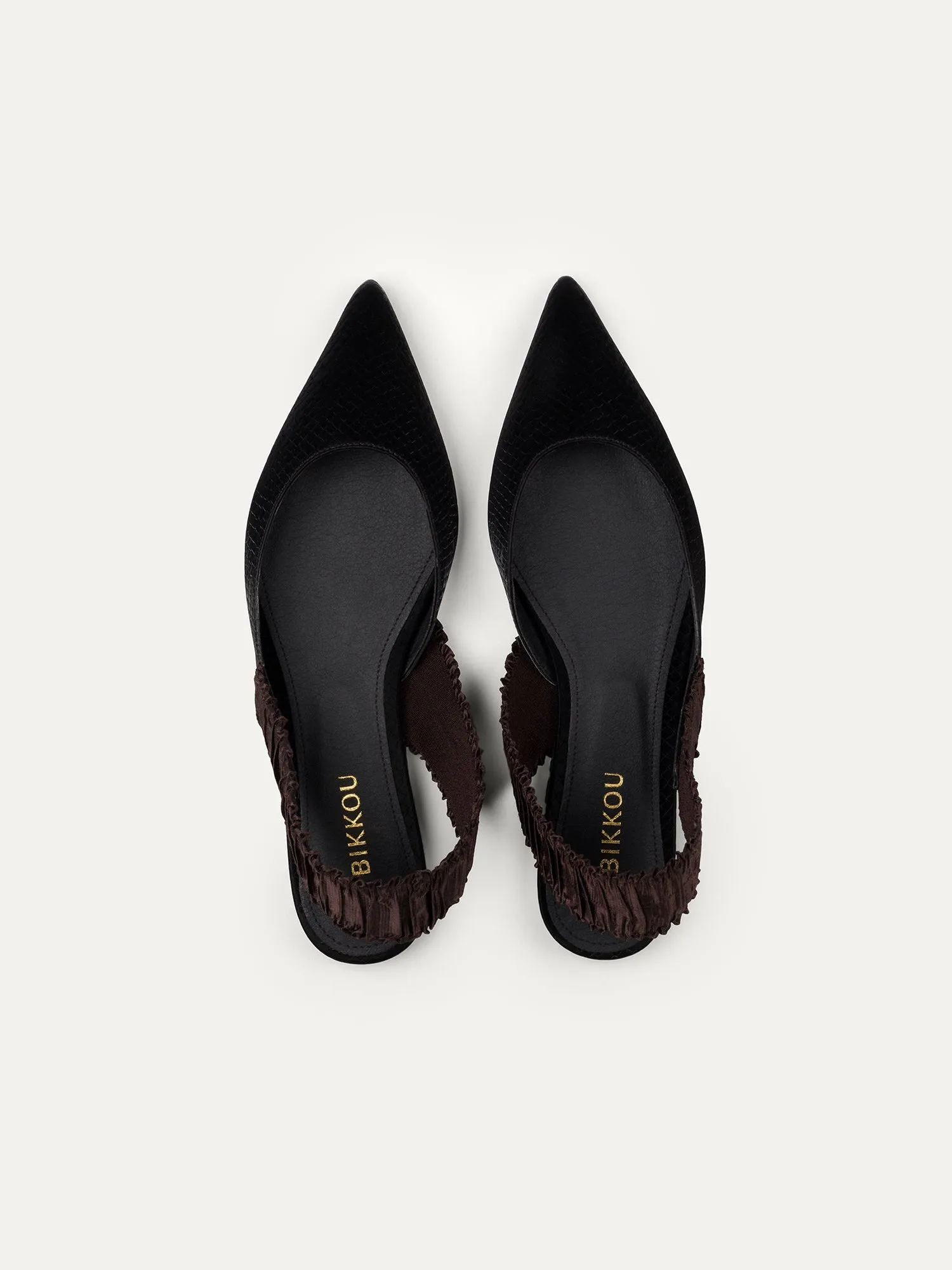 11:30am Sunday Brunch Vegan Leather Slingback Flats | Black