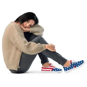 American Flag Women’s lace-up canvas shoes