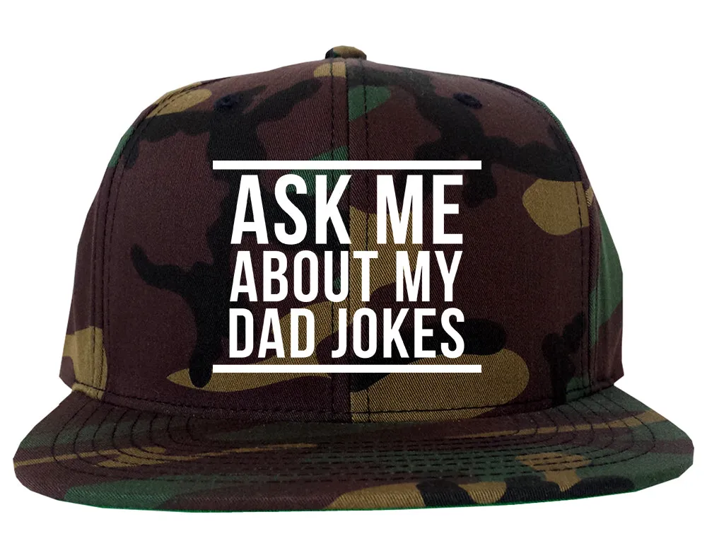 Ask Me About My Dad Jokes Mens Snapback Hat