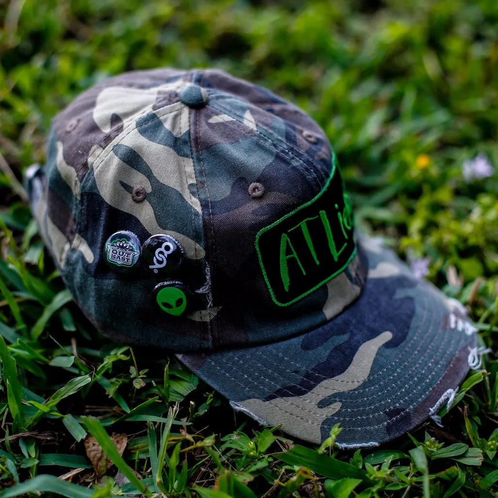 Atliens Distressed Vintage Hip Hop Hat Camo