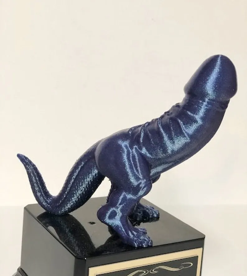 Baseball Trophy Penis Loser Trophy Funny Dick Trophy COLOR SHIFT Dickasaurus Award Mature You're A Dick Fantasy Baseball League LOSER Last