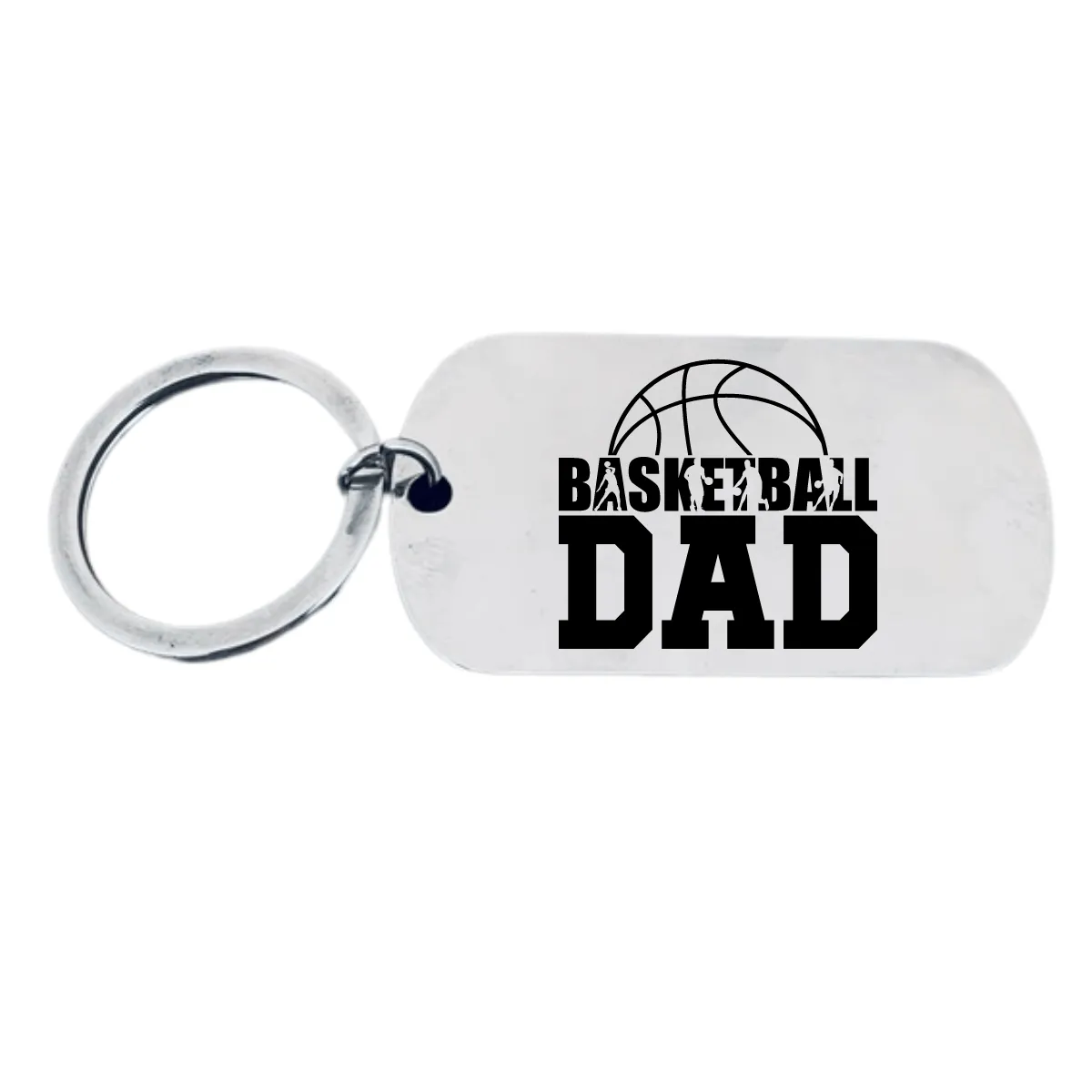 Basketball Dad Tog Tag Keychain