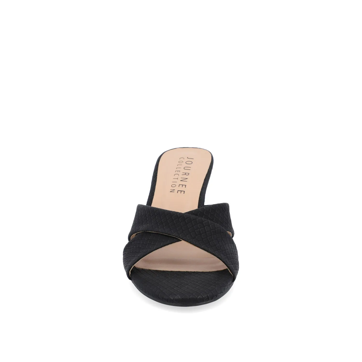 BERKLY KITTEN HEEL MULES IN FAUX LEATHER