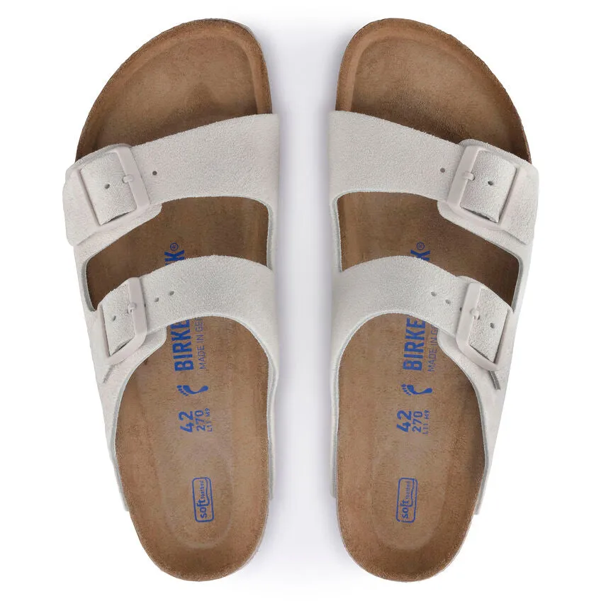 'Birkenstock' Women's Arizona Suede Leather Sandal - Antique White