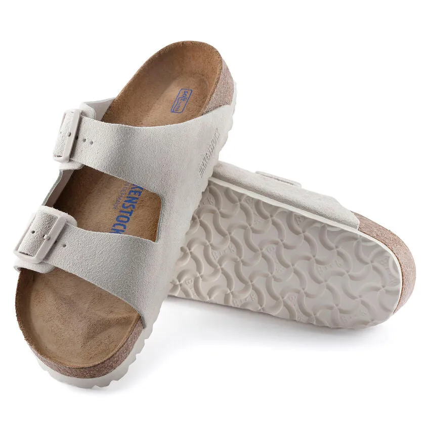 'Birkenstock' Women's Arizona Suede Leather Sandal - Antique White