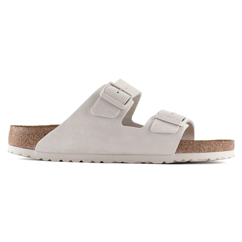 'Birkenstock' Women's Arizona Suede Leather Sandal - Antique White