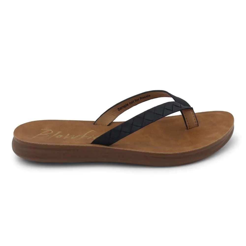 'Blowfish Malibu' Women's Santorini Thong Sandal - Black Sandstone