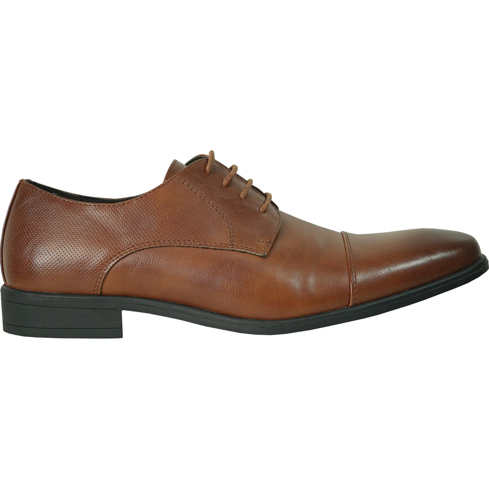 BRAVO Men Dress Shoe KING-6 Oxford Shoe Cognac - Medium and Wide Width Available