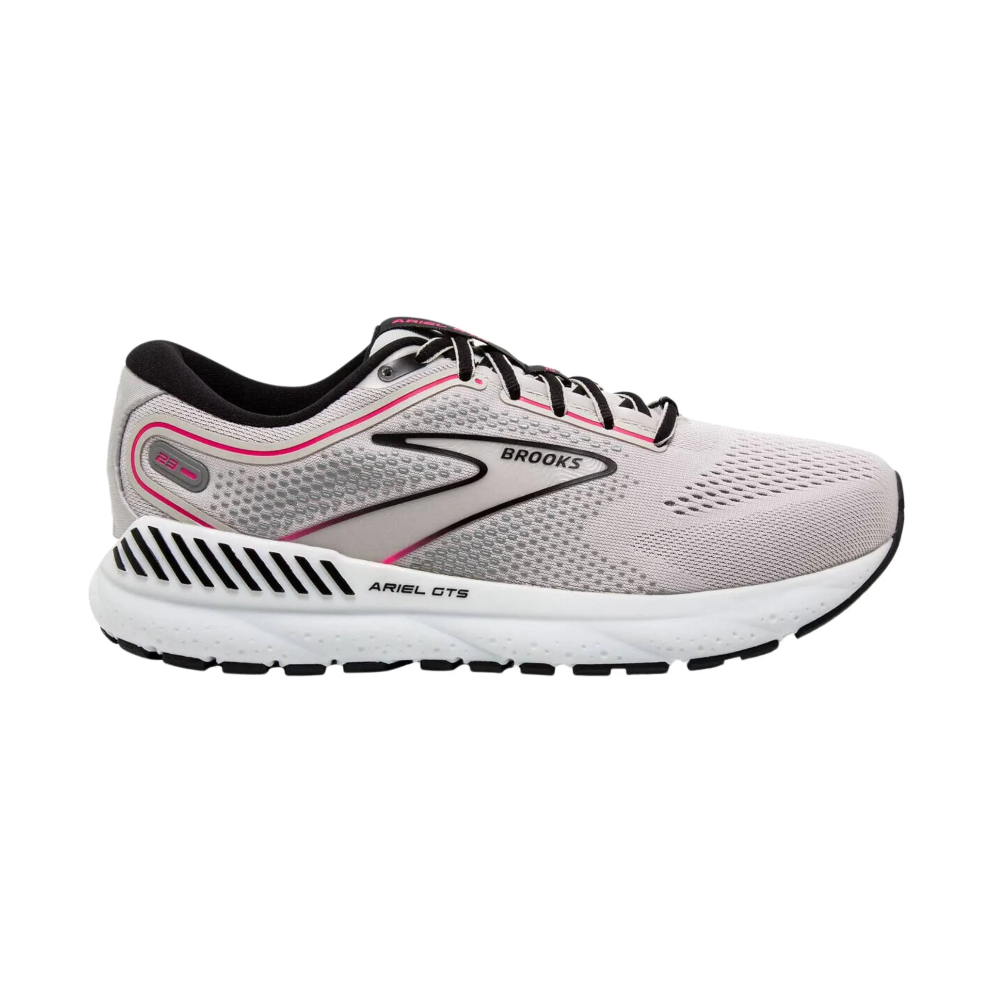 Brooks Women's Ariel GTS 23 Road Running Shoes - Grey/Black/Pink- ONLINE STORE CREDIT/EXCHANGE ONLY