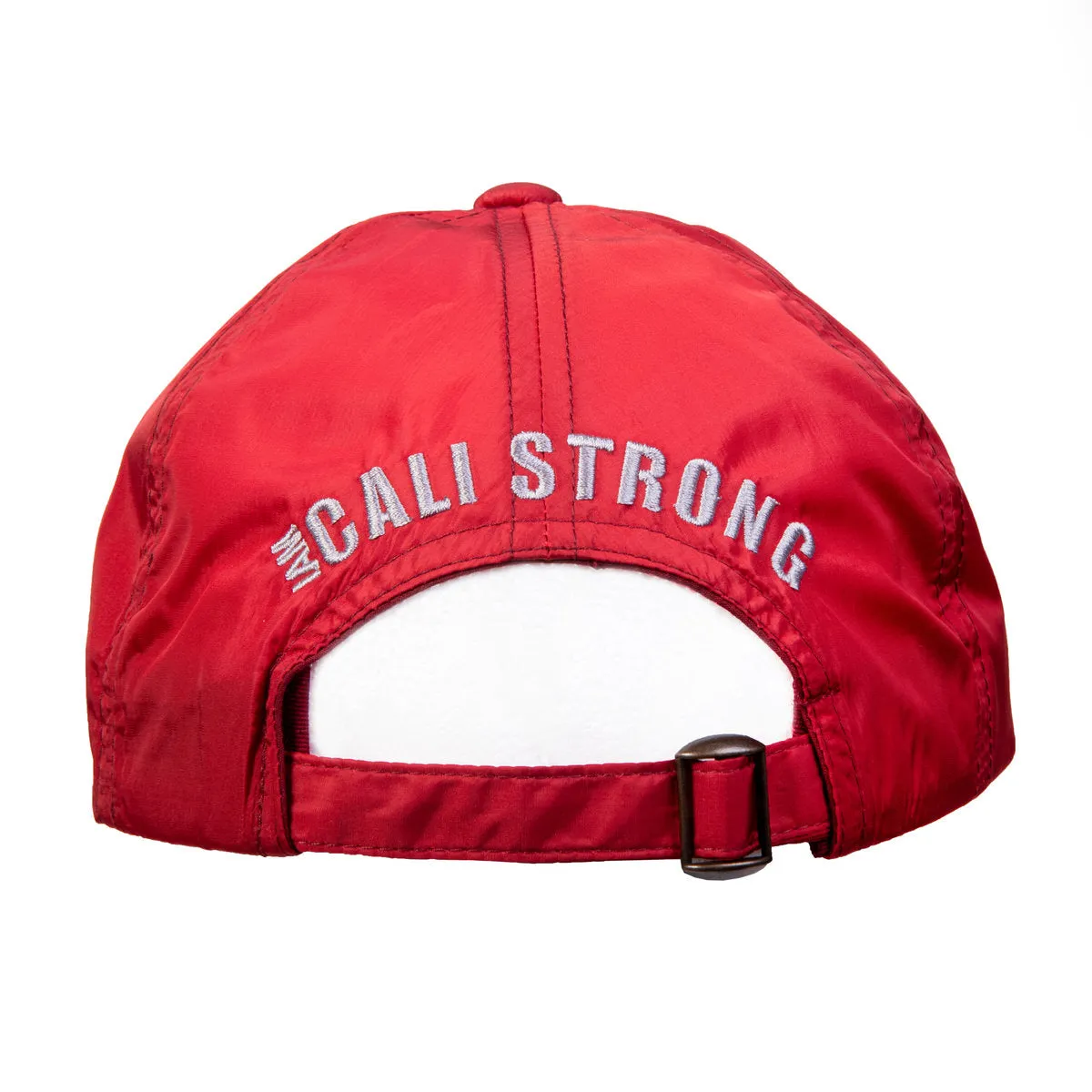 CALI Strong Classic Dad Hat Red Silver