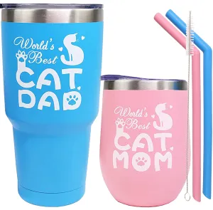 Cat Lovers Gifts for Couples,Cat Mom Dad Cup,Cat Dad Cup,Best Cat Mom,Best Cat Mom Mug,Cat