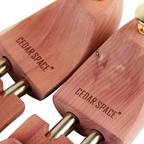 CEDAR SPACE | Cedar Shoe Trees for Men Adjustable Wooden Stretcher