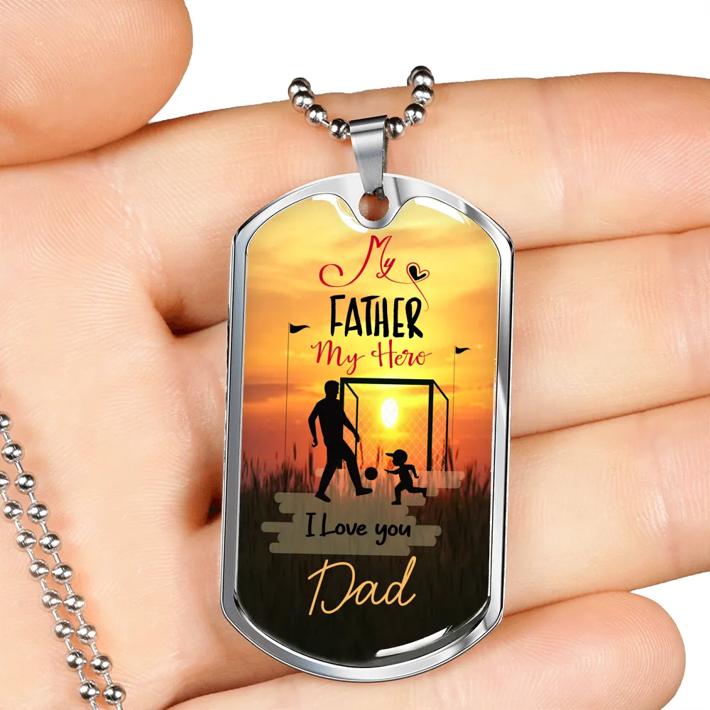 Cherished Dad Dog Tag Necklace