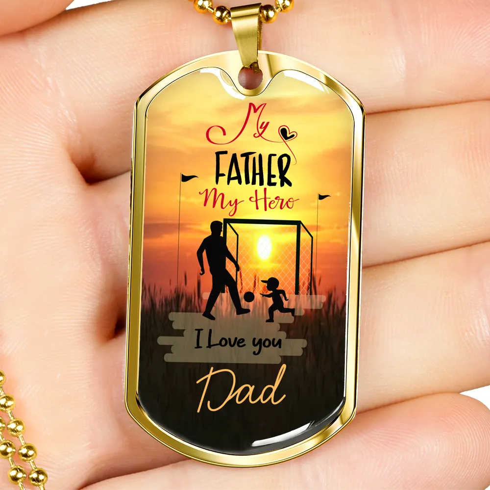 Cherished Dad Dog Tag Necklace