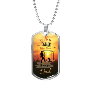 Cherished Dad Dog Tag Necklace