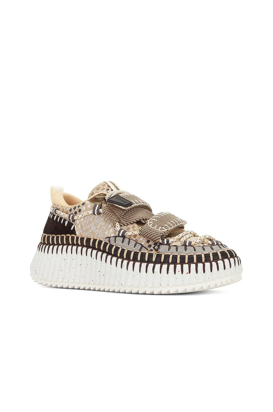 Chloe Nama Mesh Sneakers in Nomad Beige