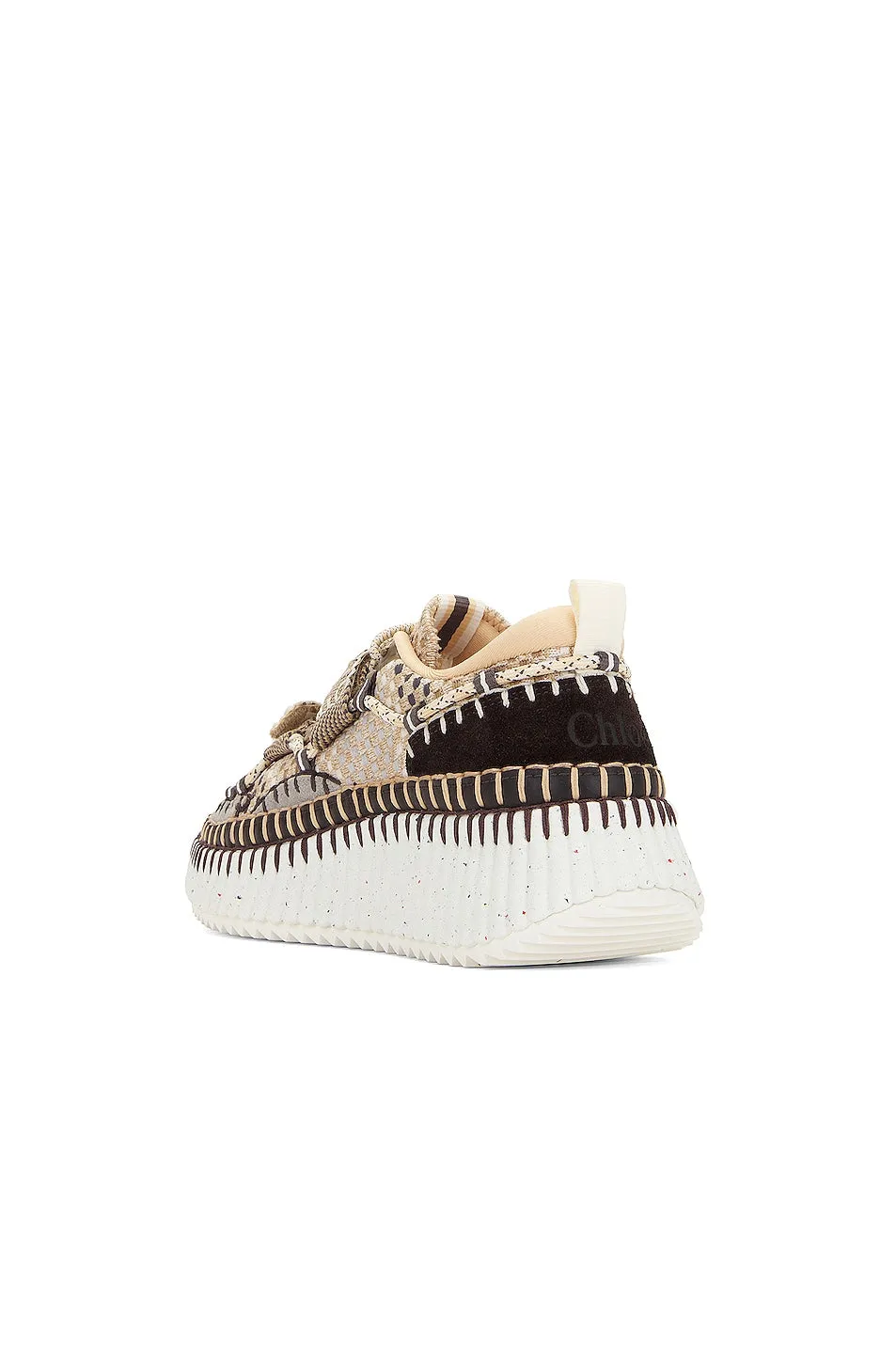 Chloe Nama Mesh Sneakers in Nomad Beige