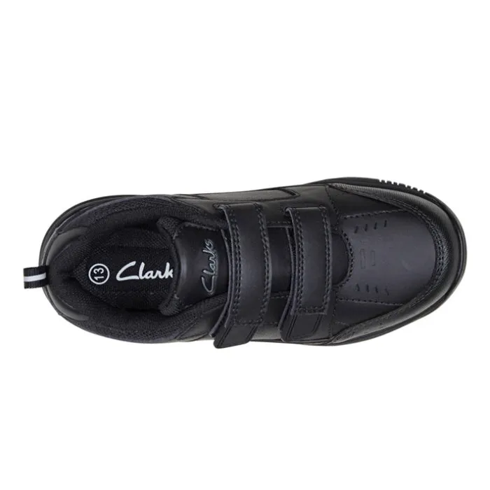 Clarks - Advance uk 10 - 6 on sale Black Velcro School Trainer