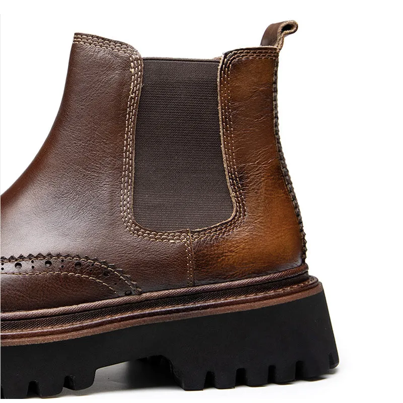 ClassicCow Leather Slip-on Luxury Ankle Boots