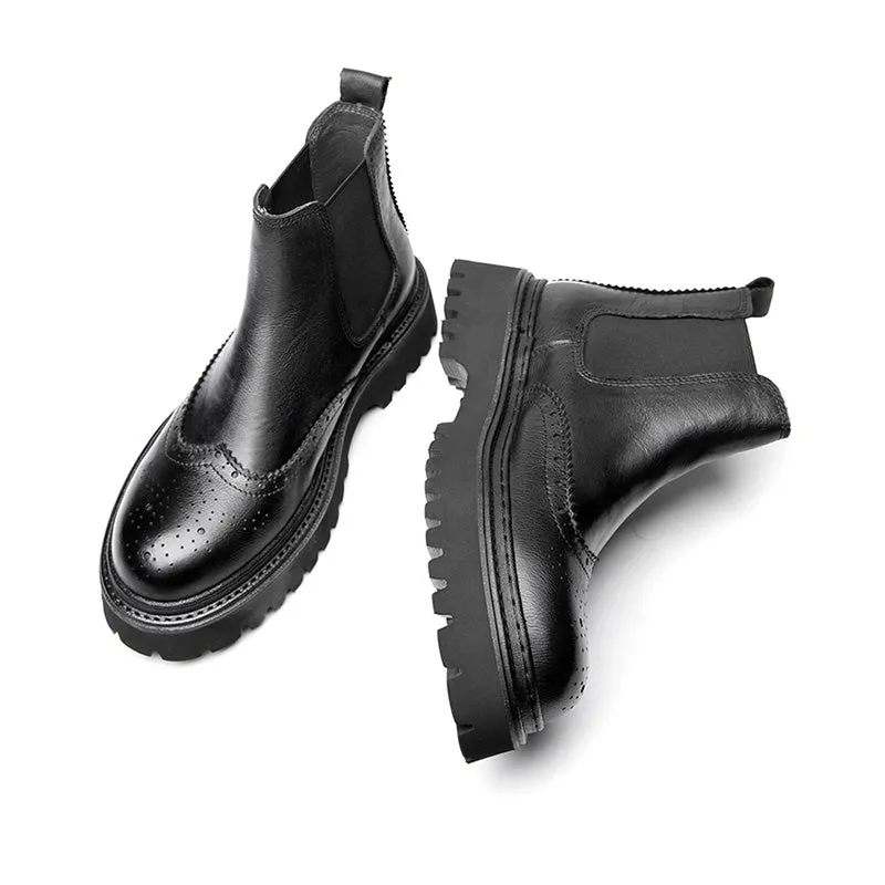 ClassicCow Leather Slip-on Luxury Ankle Boots