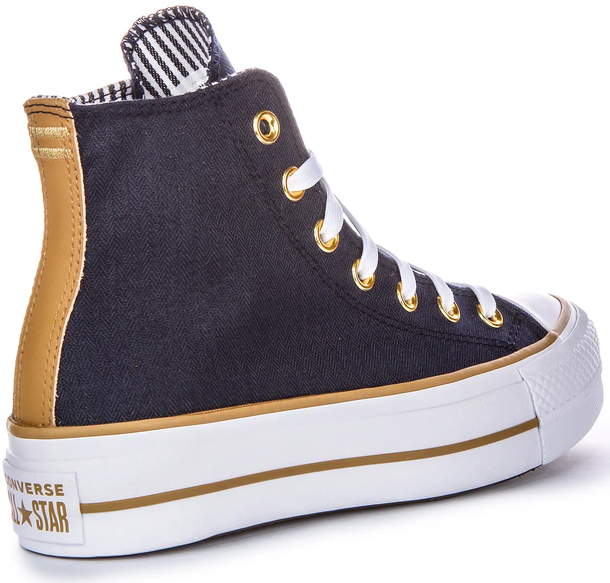 Converse CT All Star Lift Hi A08860C In Navy Herringbone