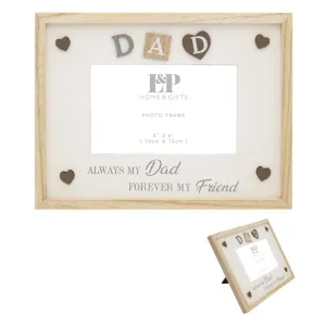 Dad Sentiments Wooden Photo Frame - 4 x 6"