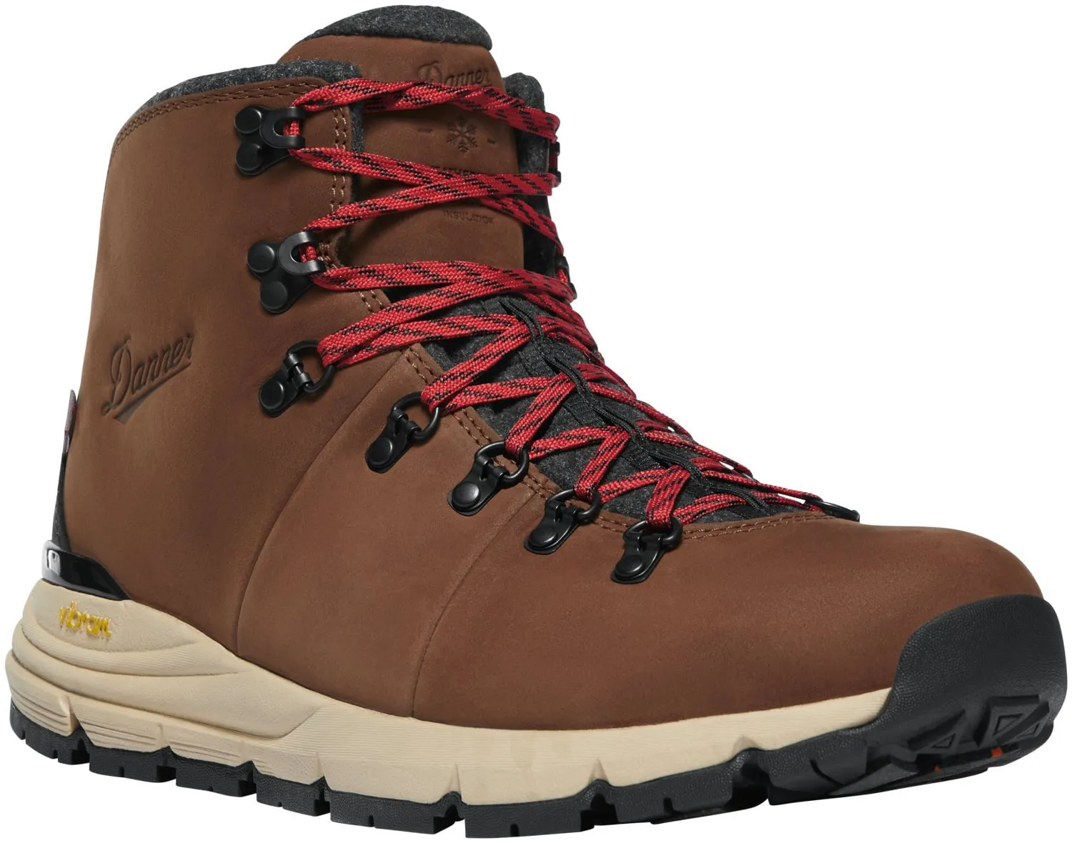 Danner Mens Mountain 600 200G Pinecone/Brick Red Leather Hiking Boots