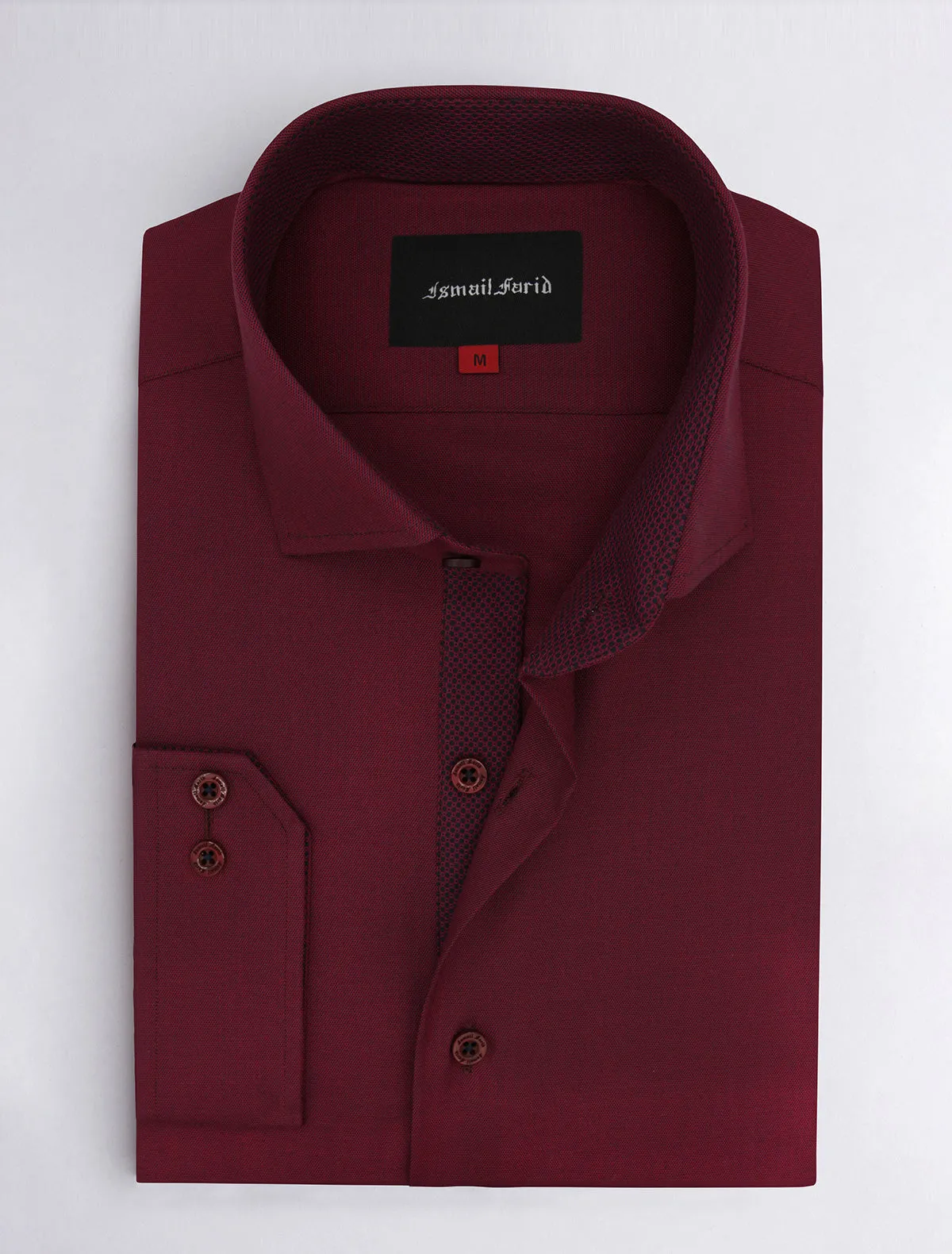 Dark Maroon Oxford shirt mesh details