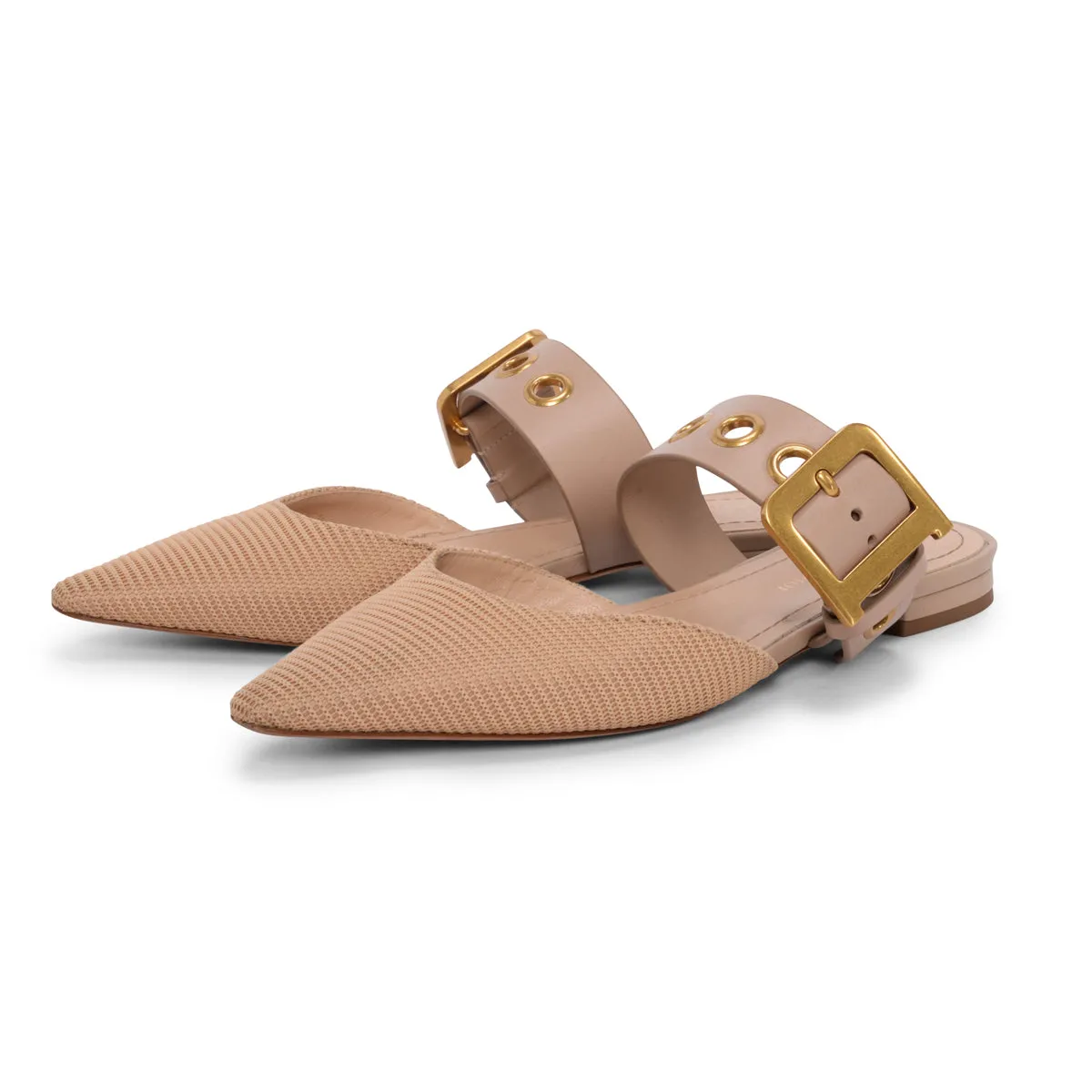 Dior Beige Technical Fabric D-Dior Flats 35.5