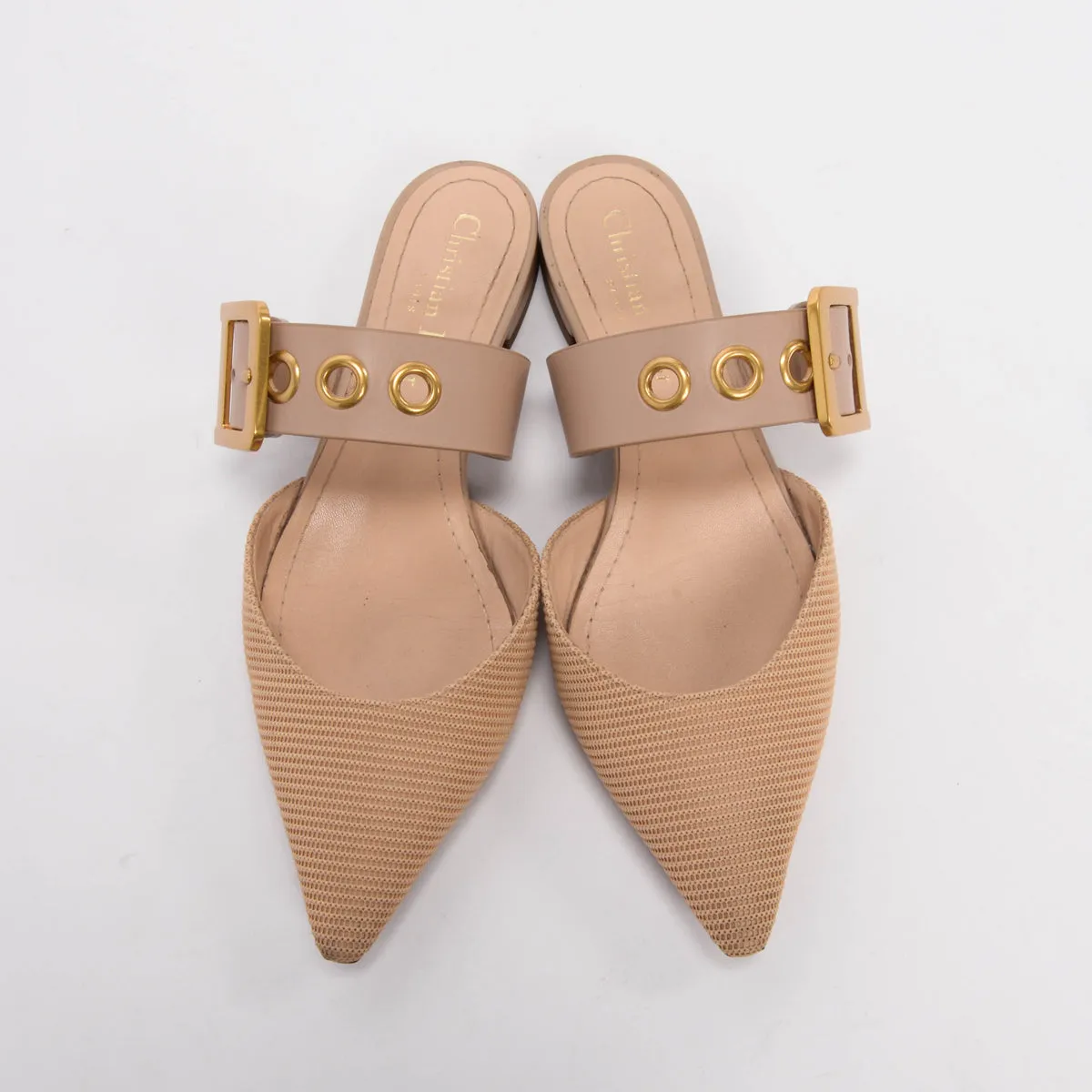 Dior Beige Technical Fabric D-Dior Flats 35.5