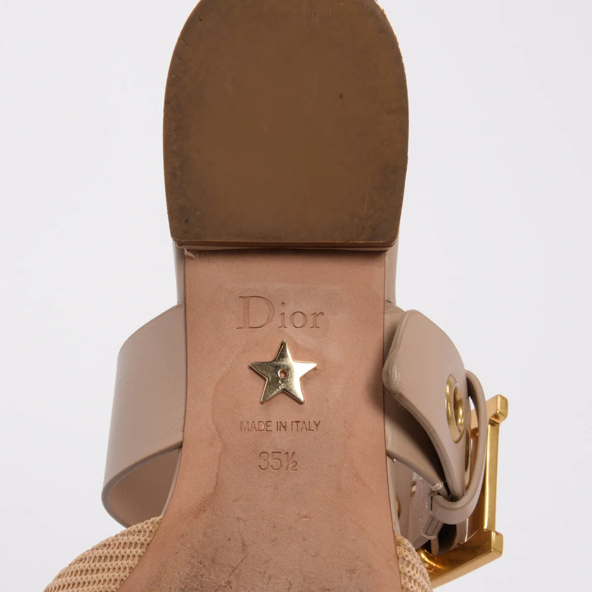 Dior Beige Technical Fabric D-Dior Flats 35.5