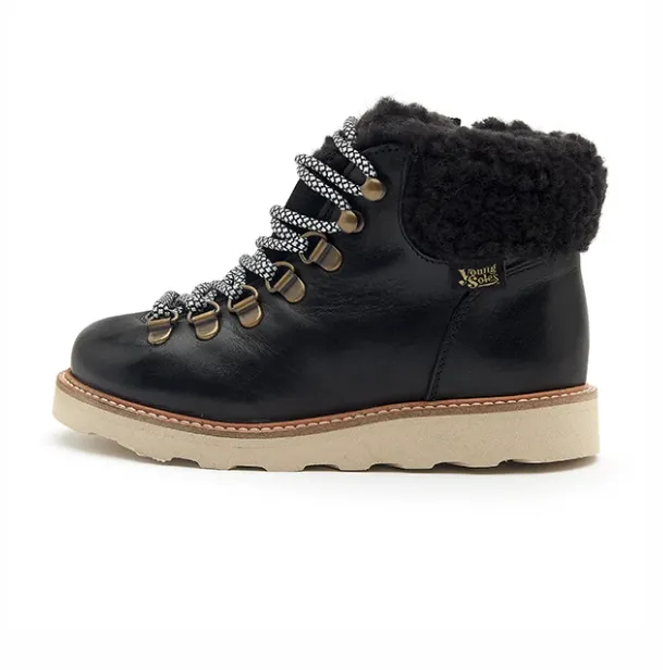 Eddie Fur Ankle-High Hiking Black Leather