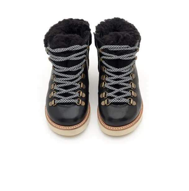 Eddie Fur Ankle-High Hiking Black Leather