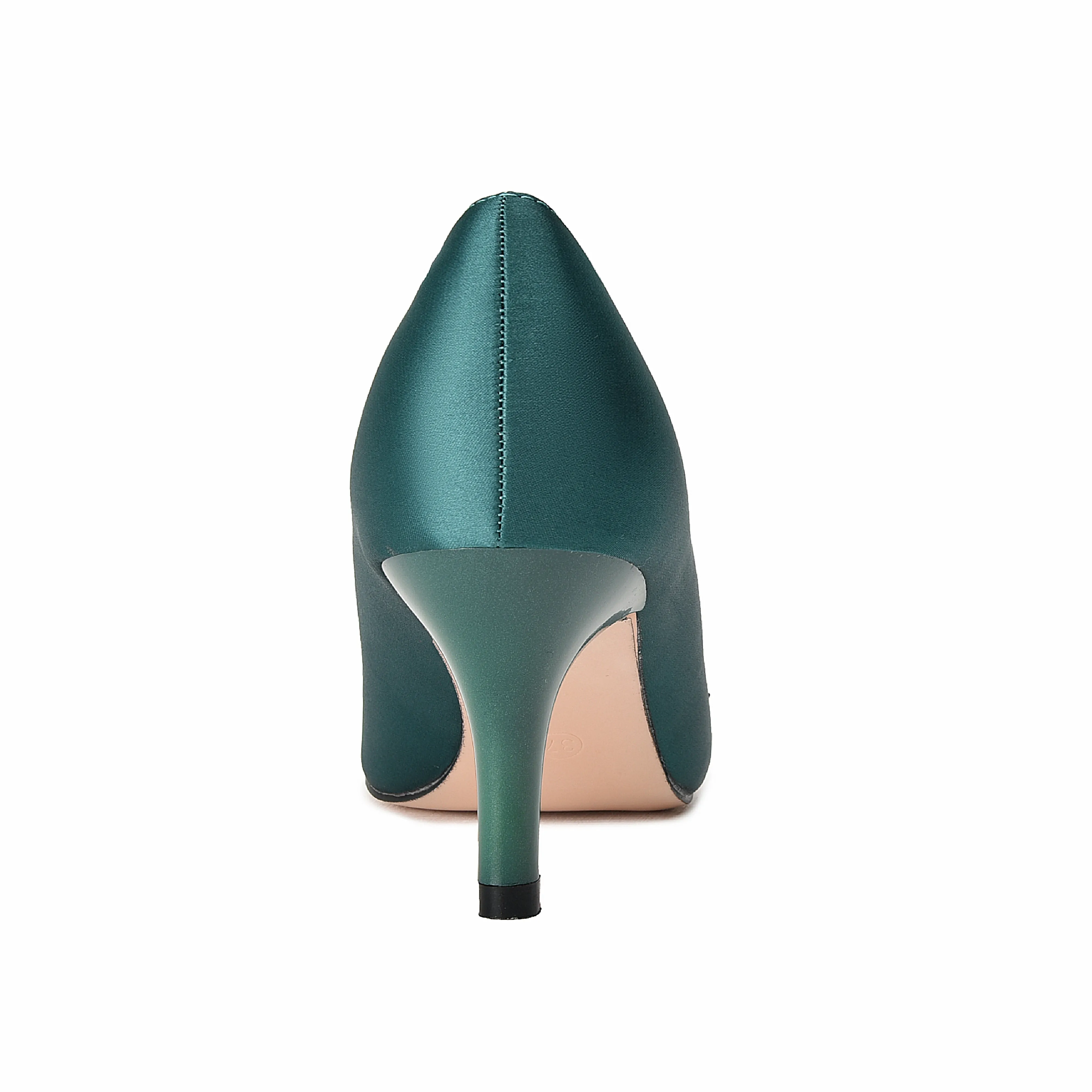 Elegant Teal Kitten Heels with Crystal Embellishment | 476L-K