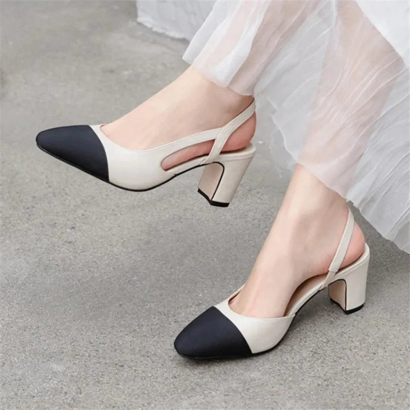 Ergonomic Basic Pointed Toe Shoes with Slingback Strap