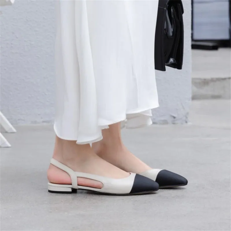 Ergonomic Basic Pointed Toe Shoes with Slingback Strap