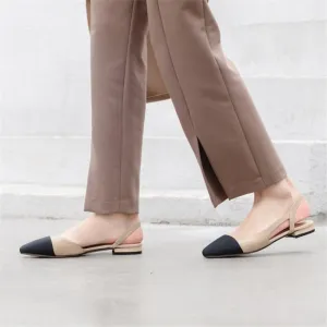 Ergonomic Basic Pointed Toe Shoes with Slingback Strap