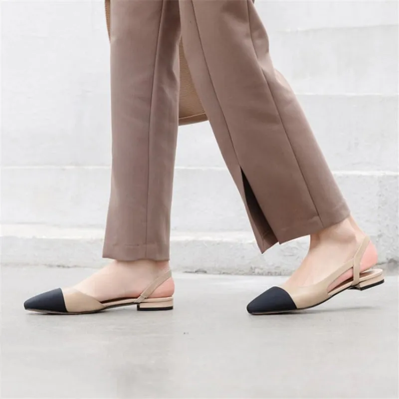 Ergonomic Basic Pointed Toe Shoes with Slingback Strap