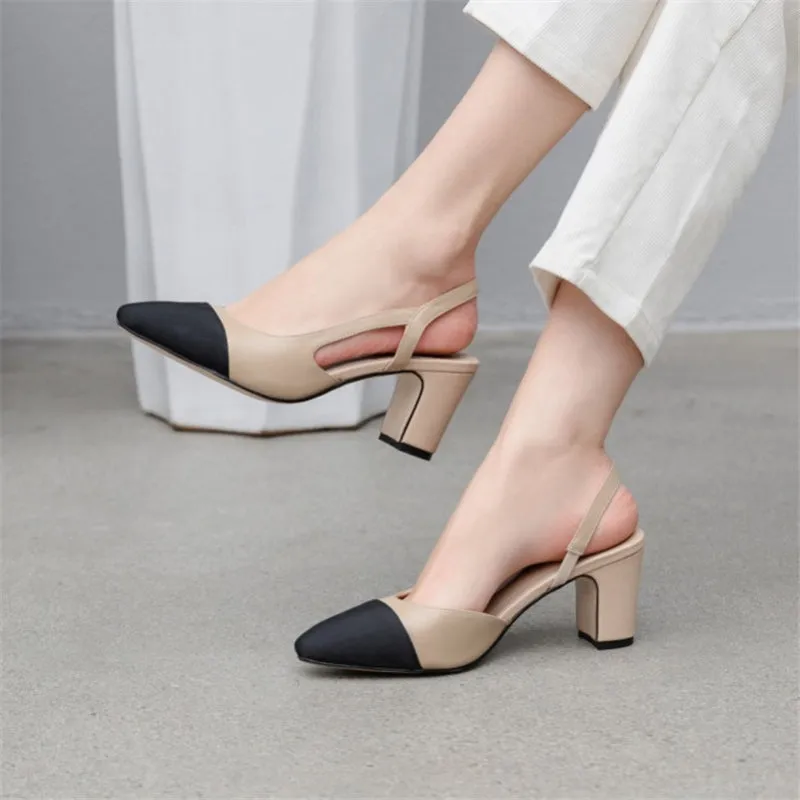 Ergonomic Basic Pointed Toe Shoes with Slingback Strap