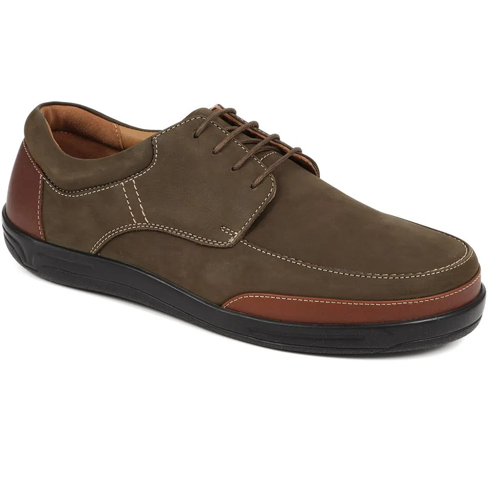 Extra Wide Fit Leather Lace-up Shoes - PAULO / 323 744