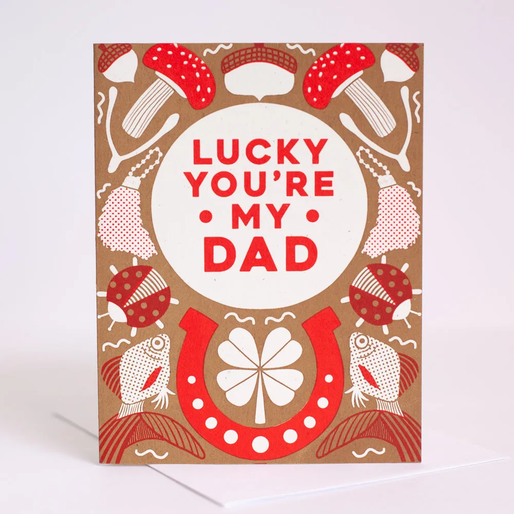 Father's Day card, lucky you're my dad Father's Day card with good luck charms