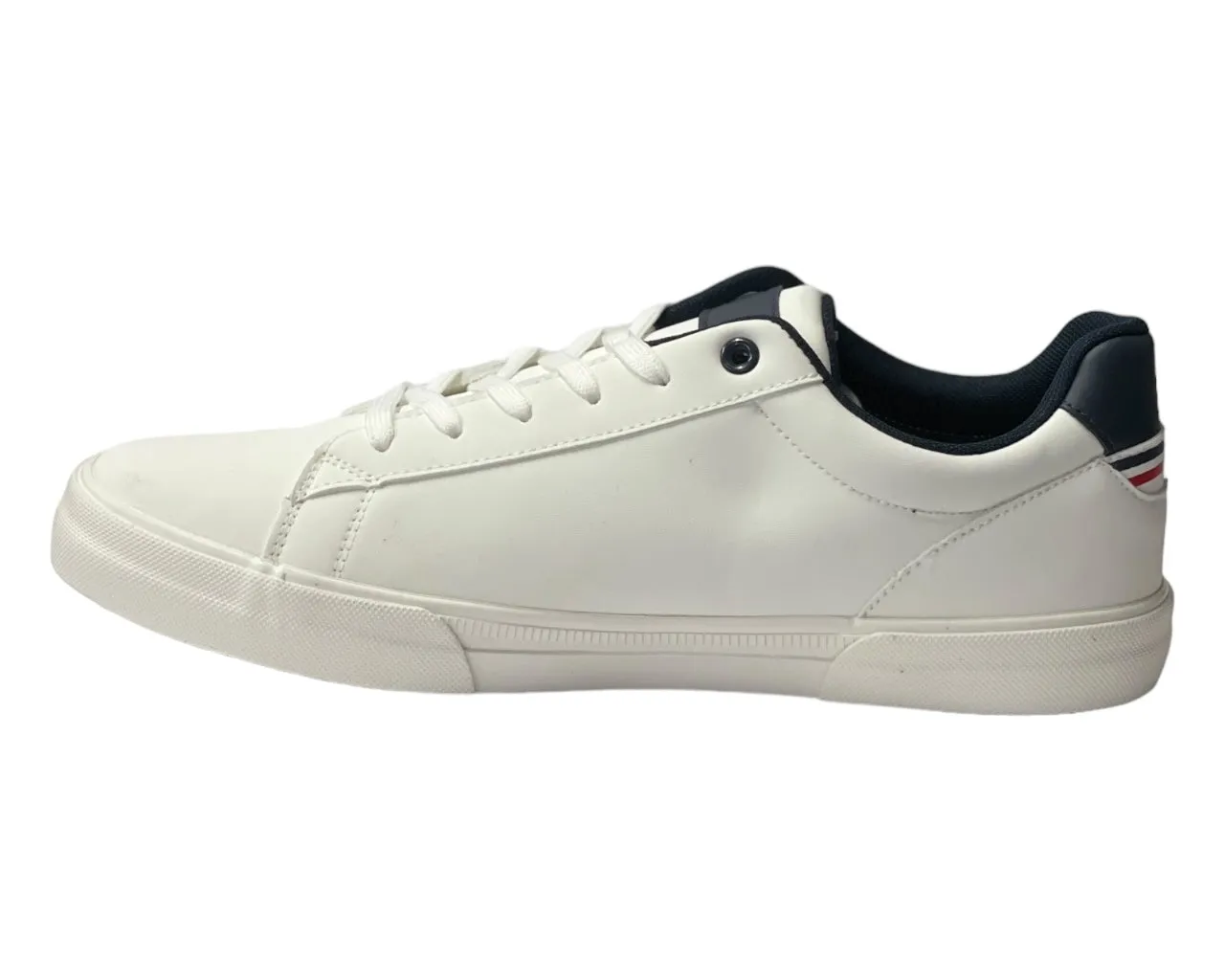 Faux Leather Flat Sole Lace Up Trainers