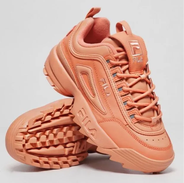 FILA: DISRUPTOR II PREMIUM ORANGE LEATHER SHOES