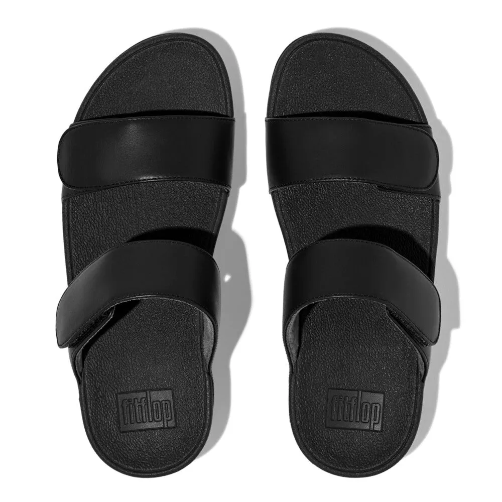 'FitFlop' Women's Lulu Adjustable Leather Slides - All Black