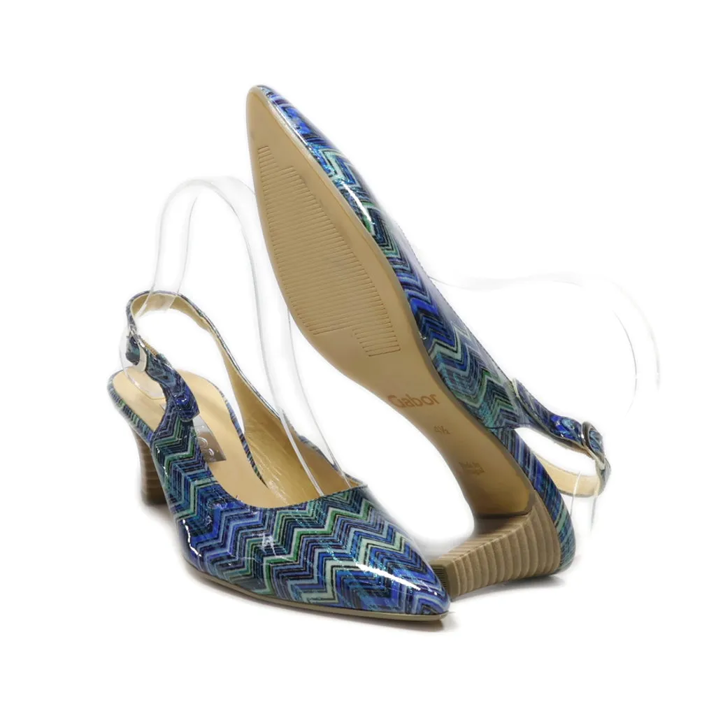 Gabor Kitten Heels Fabric Blue Colour For Women