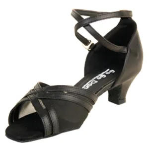 Go Go Dance Shoes, 7010, Black Leather-Mesh, 1.5” Heel