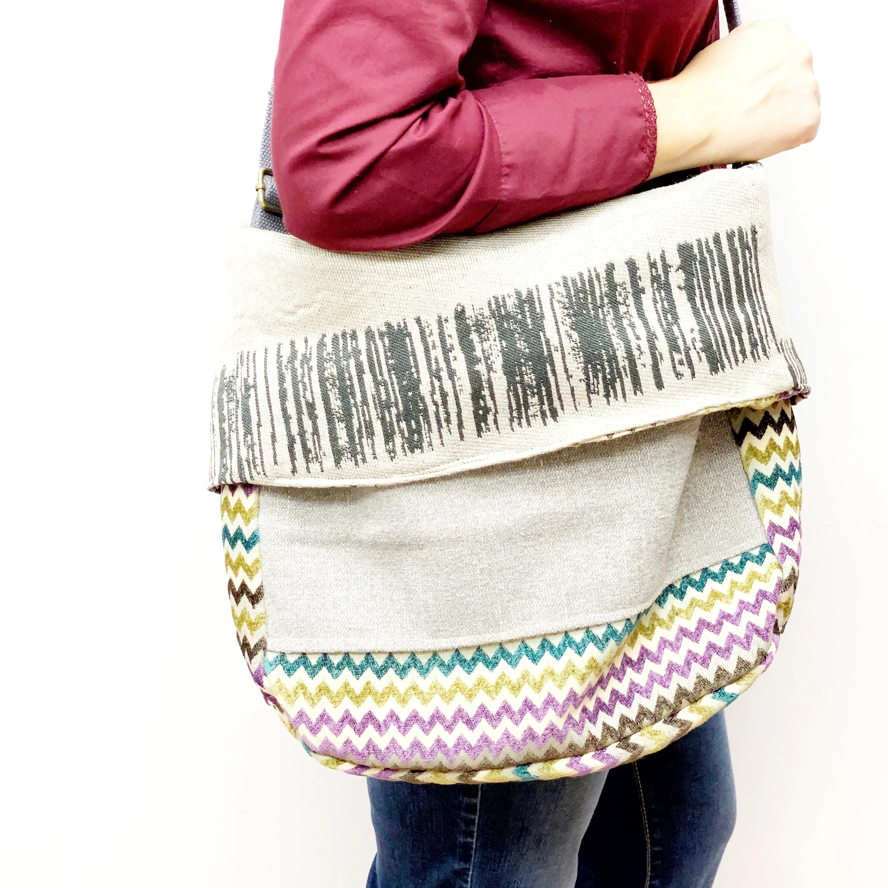 Grey Stone Color Big Bag, Large Boho Bag, The Weekender - Crossbody Tote, Big Bag