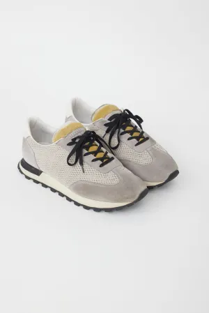 Grey Suede Mesh Runner Sneaker